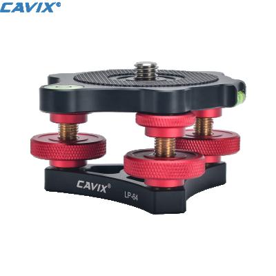 China Horizontal Panoramic Camera Tripod Leveling Base CAVIX Camera Tripod Leveler W Bubble Level Adjustable Leveling Base For Macro Photography Aluminum For DSLR Rotator Head for sale