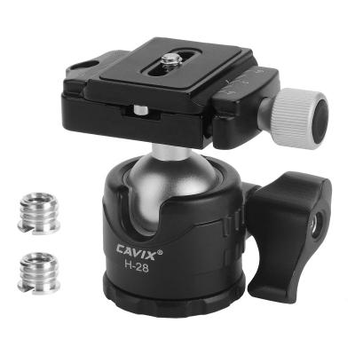 China Truly 360 Degree Metal Panoramic Ball Head 28mm Low Profile Ball Head CAVIX Ball Tripod Main Head With 1/4