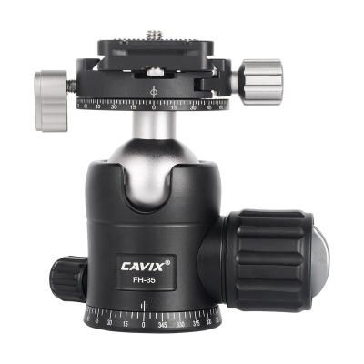 China Aluminum Alloy Cavix Professional Ball Tripod Mount Adapter Photography Tripod Ball Head Head with Quick Release Plate for sale