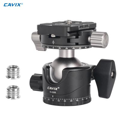 China Aluminum Alloy Cavix Camera Tripod Ball Head Low Profile Metal Ball Panoramic Dual Head For Tripod Dslr Camera for sale