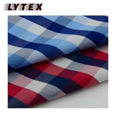 China Factory Wholesale Price Shrink-Resistant 100% Cotton Yarn Dyed China Check Plaid Shirt Export Woven Fabric for sale