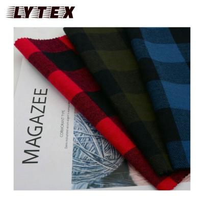 China Shrink-Resistant 100% Cotton Woven Yarn Dyed Check Herringbone Flannel One Side Mill Brush Fabric From Jiangsu for sale