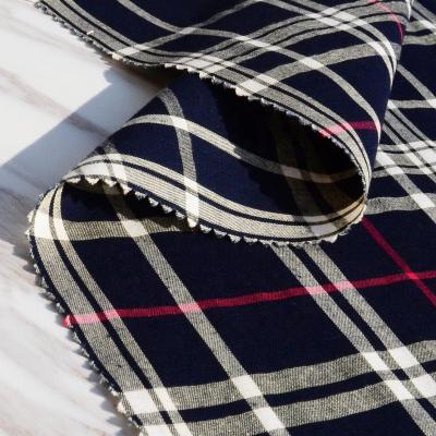 China Shrink-resistant 100% cotton yarn dyed check with indigo shirting fabric from china mill for sale