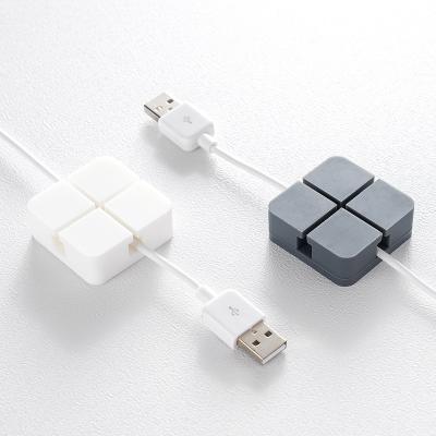 China Minimalist Silicone Cable Holder Clips Cable Organizer Self Adhesive Cord Management Clips For Usb Cable Desktop Charging Power Cord for sale