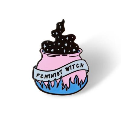 China China Make Your Own Design Gold Plating Hard Enamel Feminist Pin for sale