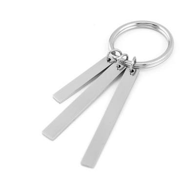 China Souvenir Gift High Quality Blank Personalized Printing Stainless Steel Band Line Key Chain Metal Plate for sale