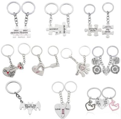 China Personalized Keepsake Gift Couple Key Chain Lovers Lock Rack Love Heart Best Friends Chain Christmas Gifts for sale