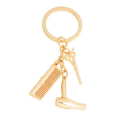 China Wholesale Charm Hair Dryer Scissor Souvenir Gift Barber Key Chain for sale