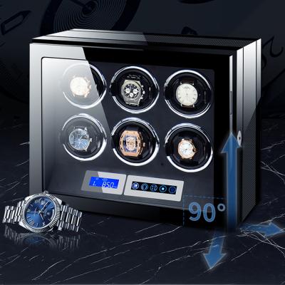 China Smart Watch Display Time Partner 2020 New Luxury Remote Control Automatic Watch Winder With LED LCD Self-Winding 6 Slots Watches Packaging Box for sale