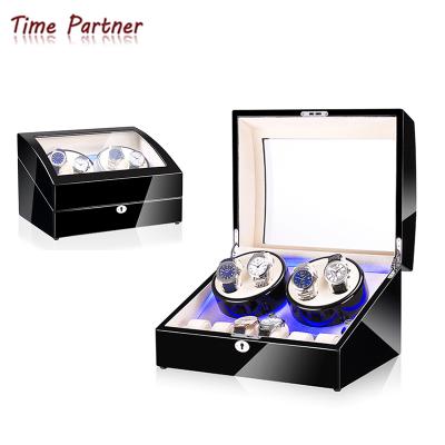 China 4+6 Watches Handmade Time Partner Storage Winder Luxury Leather Automatic Watch Winder Display Box for sale