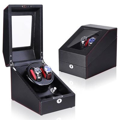 China Handmade Spinning Watch Box Time Partner Wooden Watch Winder Light Box With New Box for sale