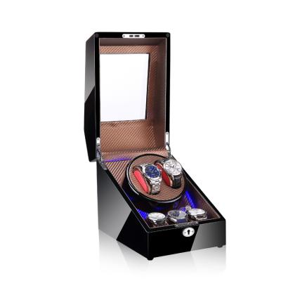 China Handmade Partner Watch Winder Box Luxury Time Packing With Led for sale