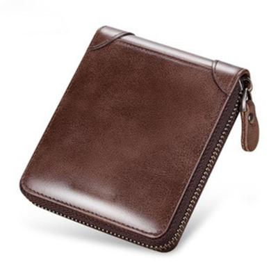 China 2022 new business casual wear anti-theft square luxury wallet for men trim thin leather for sale