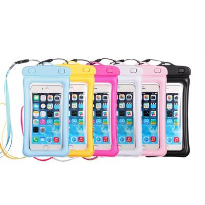 China Waterproof Bag OEM Water Proof Bag PVC Cell Phone Cases Waterproof Pouch Snare Cell Phone Bag With Lanyard for sale