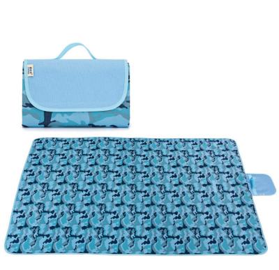 China Folding Beach Covering Blue Moisture Proof Waterproof Mat For Camping Hiking Light Weight Large Size Raincoat for sale