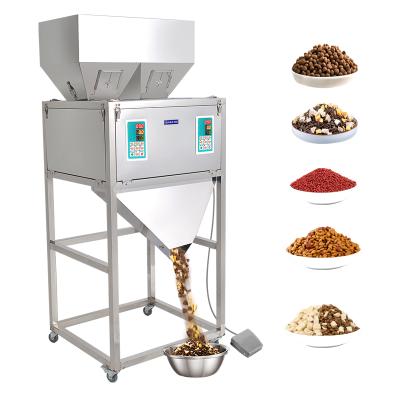 China Multifunctional Food Filling Machine for Grain Cereal Nut Soybean Cashew Raisins Fruit Double Head Filling Machine for sale