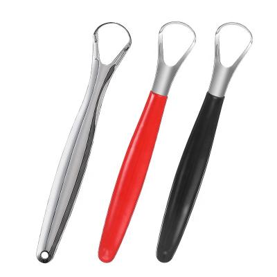 China Clear Professional Tongue Remover Stainless Steel Tongue Scrappers Tongue Metal Oral Care Tools For Adults for sale