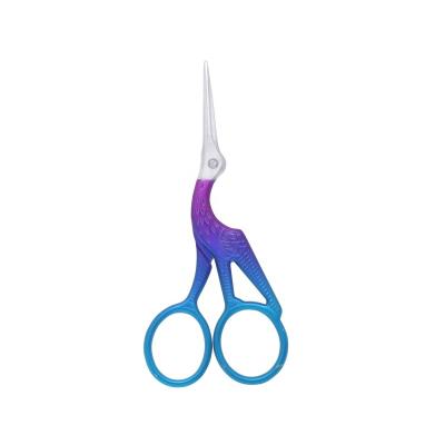 China Professional High Quality Titanium Scissors Crane Scissor Manicure Scissors Stainless Steel Rainbow Beauty Right Handed Scissors for sale