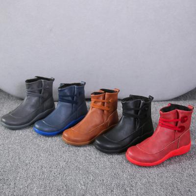 China British Style Women's Warm Flat-Bottom Autumn And Winter Thermal Children's Mid-heel Casual Short Boots for sale