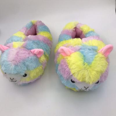 China New arrival fashion trend fashion trend ladies colorful furry home shoes winter cute animal teddy bear fur slippers women alpaca for sale