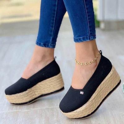 China 2022 fashion trend china sexy women high heels wedge heel sandals for lady ankle buckle strap shoes for sale