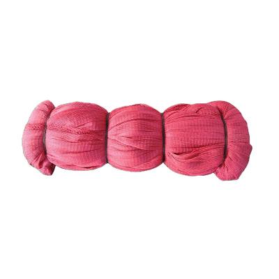 China Multifilament Red Color Raschel Knottless Red Pesca Fishing Net for sale