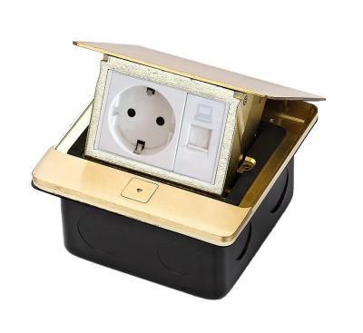 China Brass IP44 Industrial Noise Up Floor Socket With Germany Hole Plug / Hot Sale Soft Noise Up Floor Socket for sale