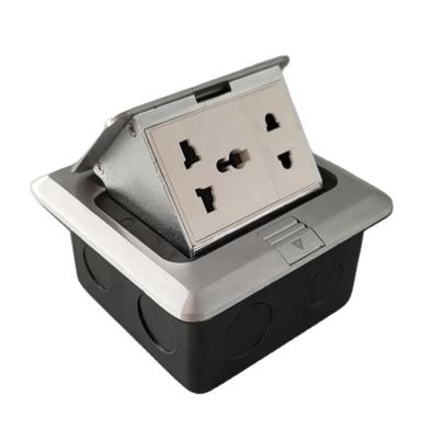 China Double USB Ports Charging Pop Up Floor Multiple Socket /Best Selling Square Pop Up Ground Box Socket With Universal Plug for sale