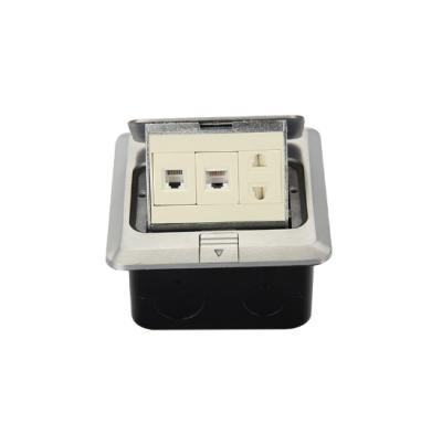 China Durable aluminum alloy automatic floor socket box with RR45/caton just hot sale pop up floor boxes for sale