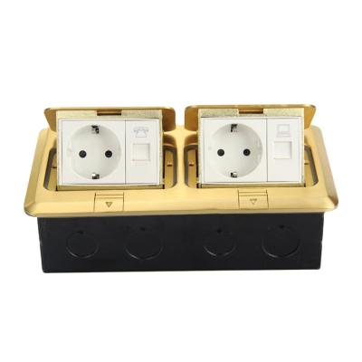 China Commercial Difference Standard Dural Sound Up Power Floor Box / Double Row Sound Floor Socket HGD-3F With GCC for sale