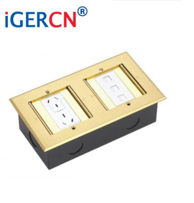 China Commercial hidden ground socket and open cover type floor socket box for floor/2gang hidden floor power box for sale