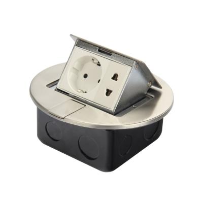 China Anti Aging Cat6 Stainless Steel And Telephone Box / Stainless Steel Round Pop Up Floor Socket Box for sale