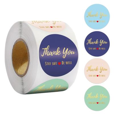 China 1Cheap Custom Printing Waterproof Self Adhesive Thank You Sticker Kraft Paper Labels Made In China for sale