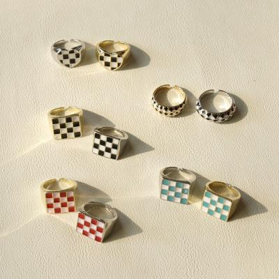 China Vintage fashion ear hit color oil ring personality trend ring fun female cold simple color personalized index finger ring for sale