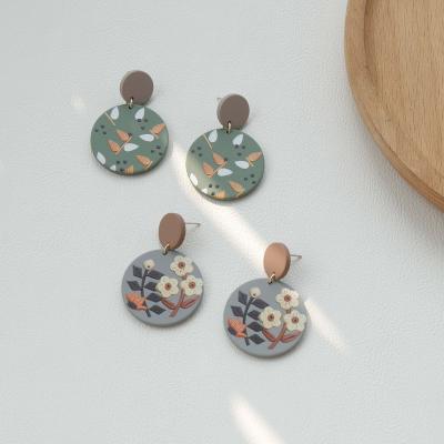 China 2021 OUYE CLASSIC cute summer clay earrings fashion women earrings wholesale jewelry acrylic earrings handmade colorful acrylic jewelry for sale