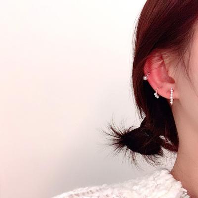 China OUYE CLASSIC 3 Pieces Set Fashion Simple Pearl Cuff Earring Simple Fashion Women Jewelry Earrings 2021 For Women Ear Cuff Earrings for sale