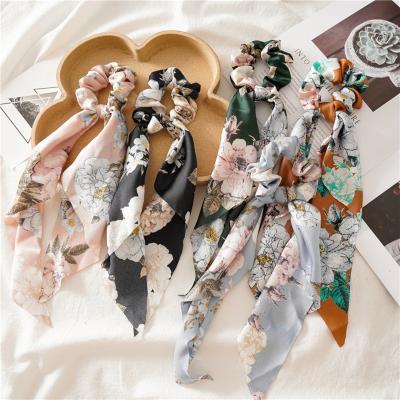 China OUYE Fashion Colorful Hair Scrunchies Bow Ties Designer Wholesale Korean Women Hair Accessories Summer Colorful Tie Hair Rope for sale