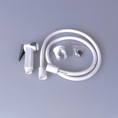 China jk-3046 egypt  bangladesh middle east lower price white color abs plastic hand bidet  shattaf set with 1.2m pvc hose for sale