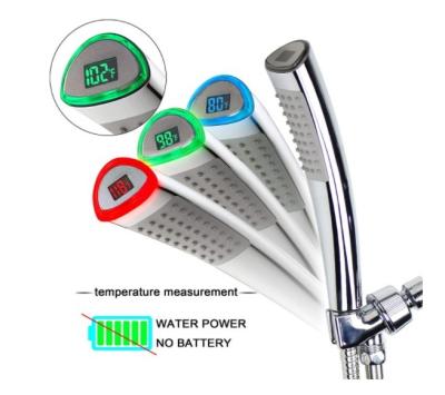 China JK-2600 LED Thermometer Handheld Shower Heads Water Powered Light to Display Fahrenheit  for Skin Health, Child and Pet for sale