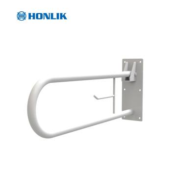 China Washroom Bathroom Toilet High Quality Stainless Steel U-Shap Folding Shower Grab Bar for sale