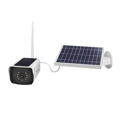 China NIGHT VISION JXJ 1080P HD Wiffi Sim Card Surveillance Two Solar Panels Simulation Radio Solar Powered Outdoor IP Outside Camera Light for sale