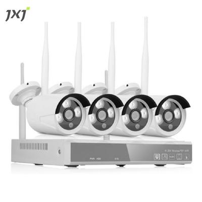 China Hot Selling JXJ NIGHT VISION HD 1080P 4pcs Network Security IP CCTV Cameras System Outdoor Wire Less 2 Way Audio Nvr Wifi Unicon Kit for sale