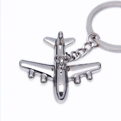 China Popular Creative Airplane Silver Metal Import and Export Quality Metal Keychains for sale