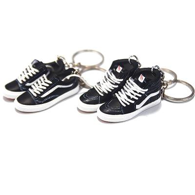 China Plastic Hot Selling 1/6 Sneaker Keychains Mini Sneaker Keyrings Old School 3D Scale Sneaker Key Chains For Bag Pendant Gifts for sale