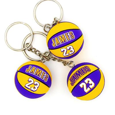 China Wholesale Metal Mini Basketball Keychains Plastic Sports Ball Basketball Key Chains for sale