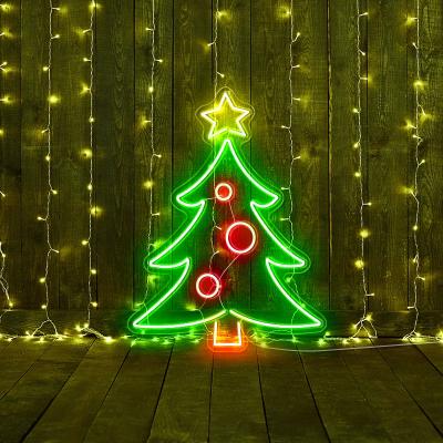 China Home Decoration Easy Installation Indoor Or Outdoor Custom Size Letter Sign Merry Christmas Light Neon Sign for sale