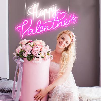 China Easy Installation Happy Valentine's Day Led Neon Lamp Wall Mounted Sign Light Sign For Sale for sale