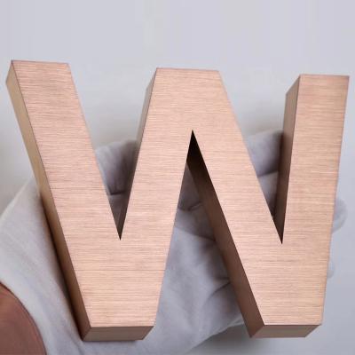 China Customized advertising non illuminate logo signage stainless steel channel letter sign for hotel business building logo office letters sign for sale