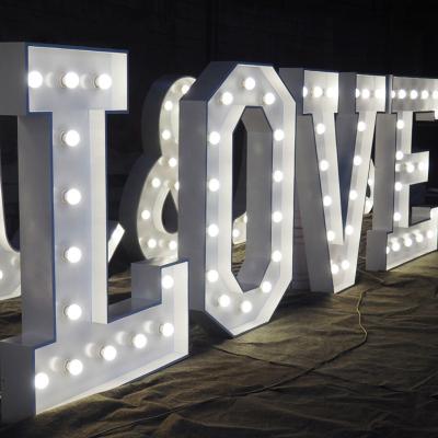 China Easy Installation Custom Love Light Bulb Sign Led Letter Light Bulb Sign Home Room Decoration ins Party Wedding for sale