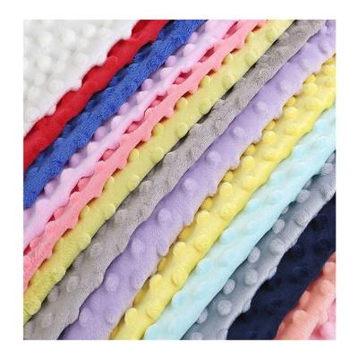 China Memory Factory Wholesale Customized 220gsm 1.5m Width Minky Dot Fabric Wholesale Baby Flannel Fabric for sale